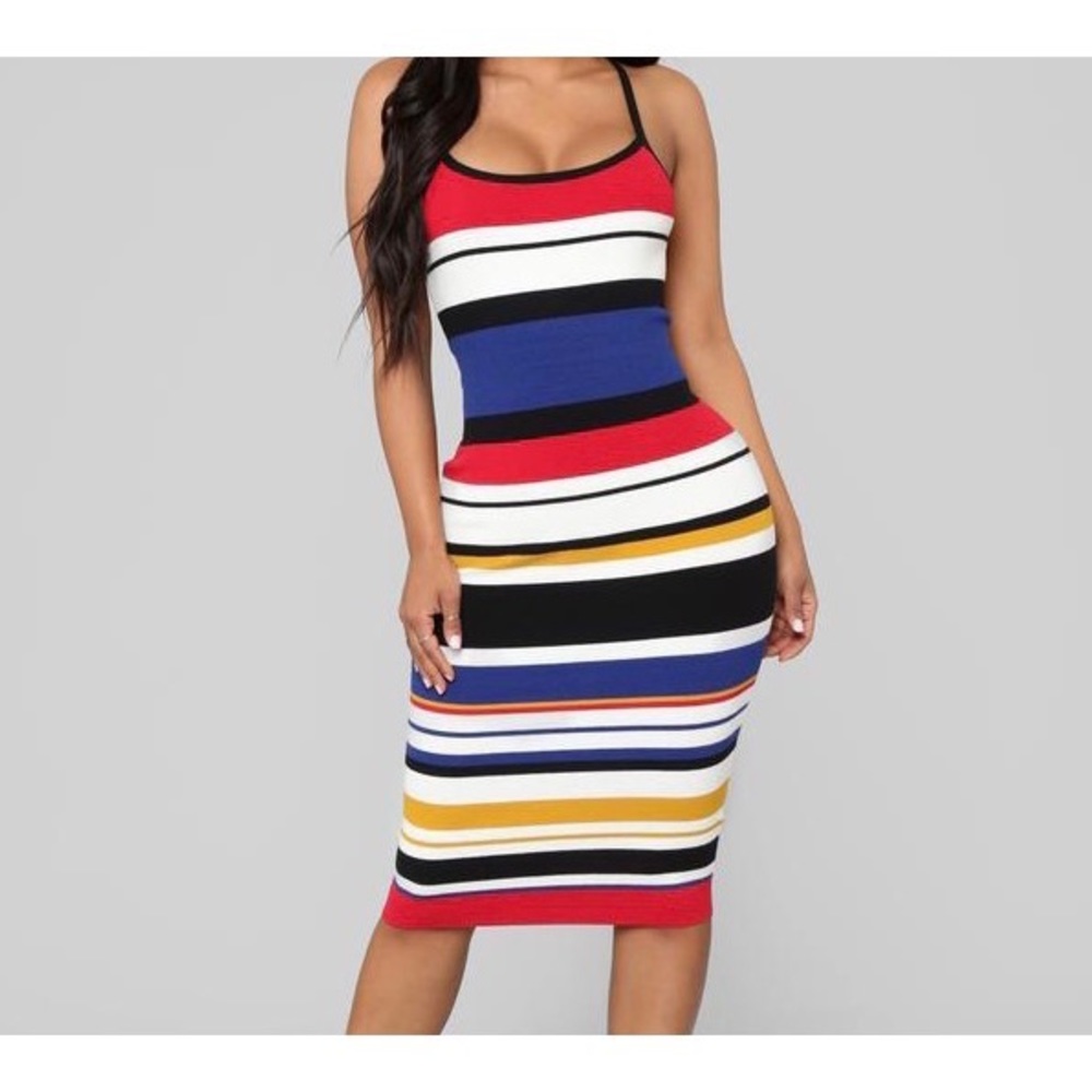 Knew You Were Trouble Striped Dress Fashion nova